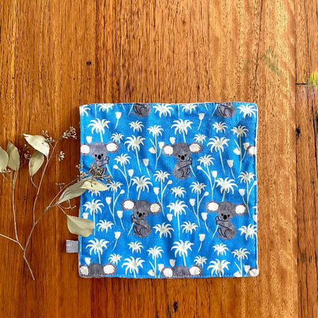 wash cloth - blue koalas / organic cotton hemp fleece / baby toddler child
