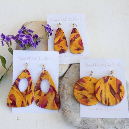 Metallic Polymer Clay Earrings Collection 