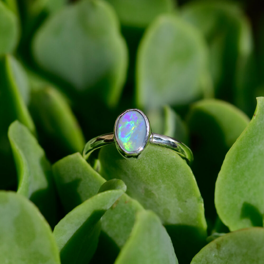 Green opal ring