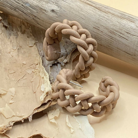 Life’s a Beach plaited hoop earrings