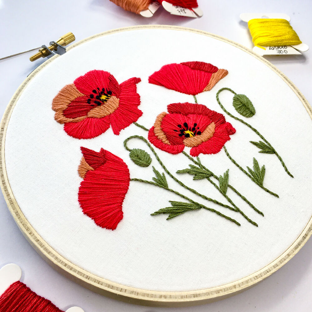 Poppies Modern Embroidery Kit