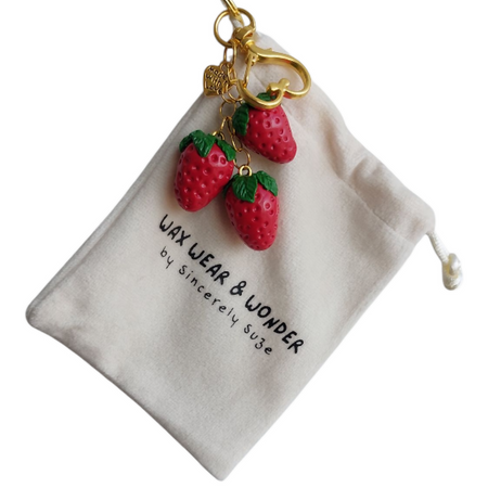 Strawberry Bag Charm & Key Ring | Food Inspired Accessories