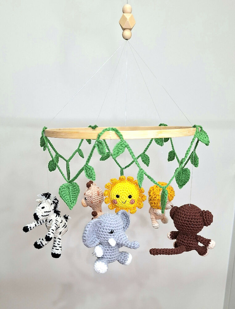 Jungle animal nursery mobile