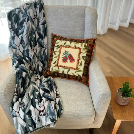 handmade Australian native quilted - bottlebrush