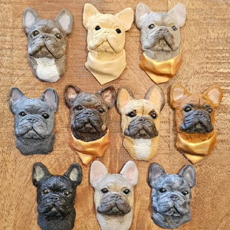 Custom Painted French Bulldog / Boston Terrier Sculpture