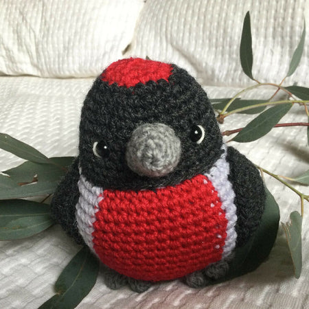 Small & Large Red Robin - crocheted toy