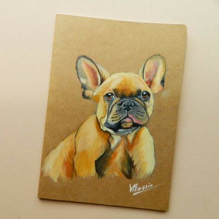 French Bulldog Notebook - Handpainted - A4