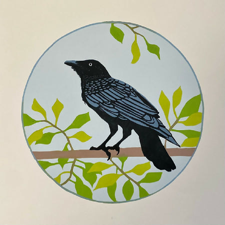 Crow - Reduction Lino Print