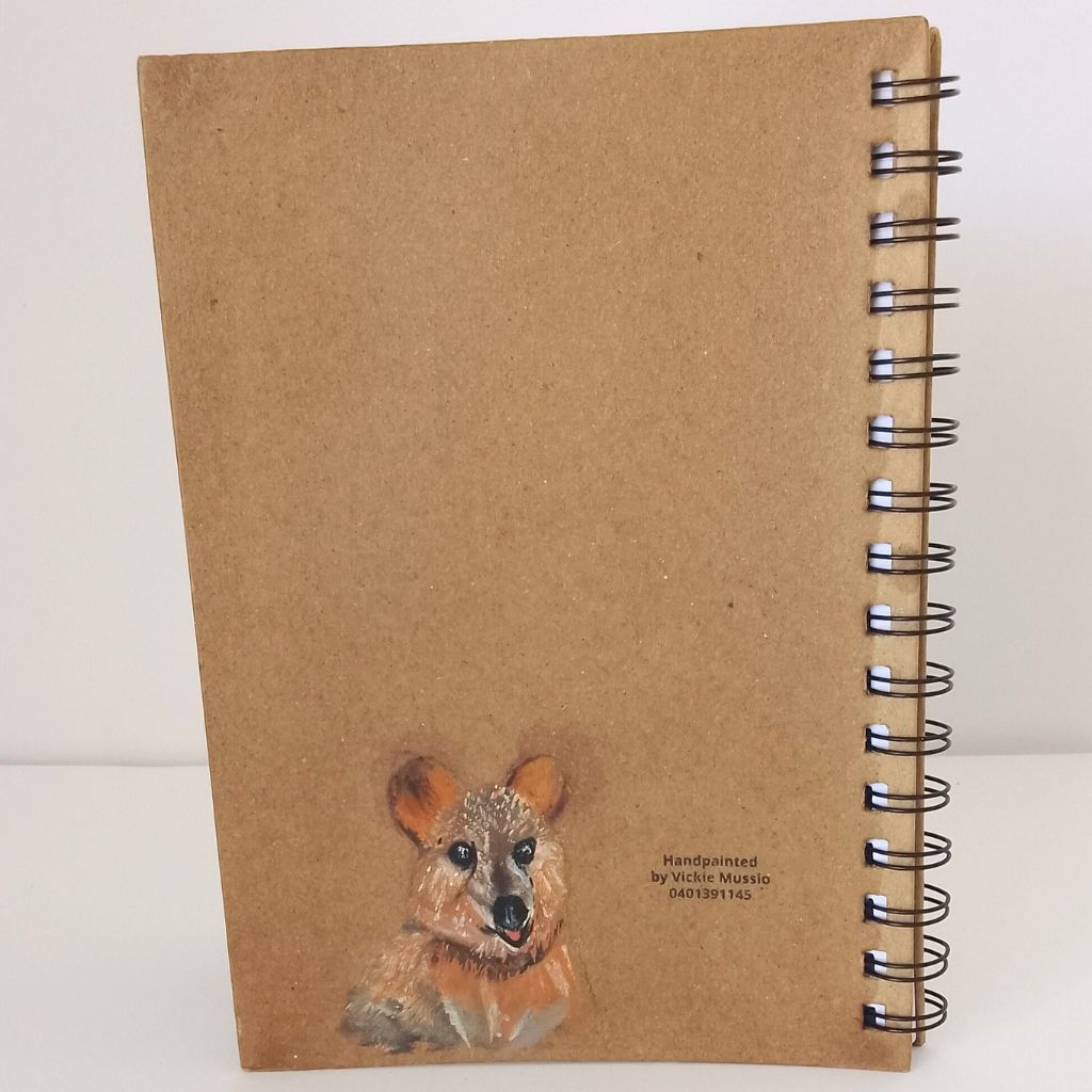 Quokka - Handpainted Notebook - Size A5 lined pages