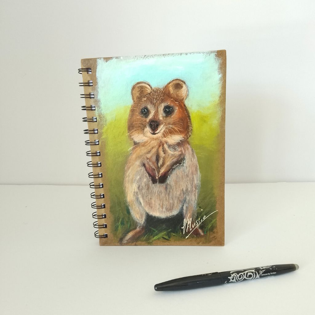 Quokka - Handpainted Notebook - Size A5 lined pages