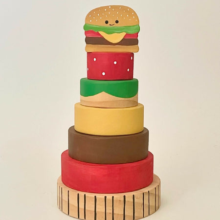 Ring stacker with hamburger topper.