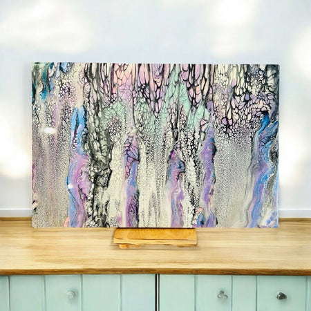 Wall Art | Timber Fluid Art/Resin Mixed Media - Purple Rain