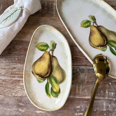 Vintage Inspired Platter Set | Beneath the Pear Tree | Porcelain | Handmade Pottery