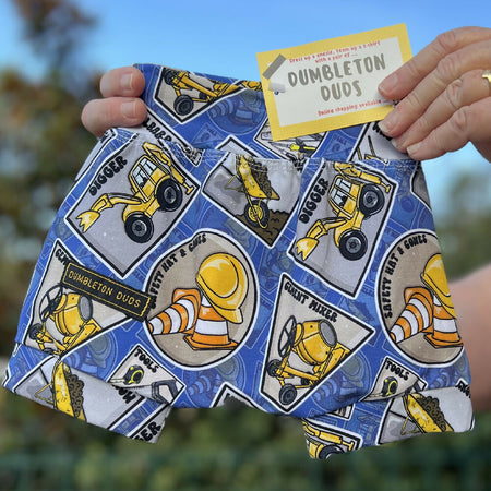 Name the Equipment - Handmade Baby Boy Pants by Dumbleton Duds | Sizes 000, 00, 0, 1, 2