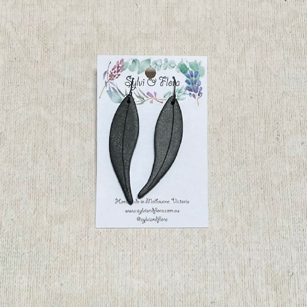 Handmade Eucalyptus Leaf Earrings, various