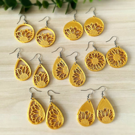 Yellow Sunflower Earrings