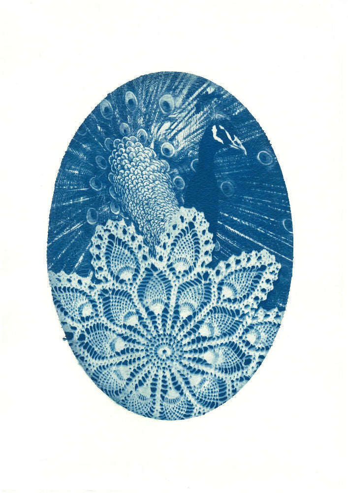 LACEY – peacock cyanotype print