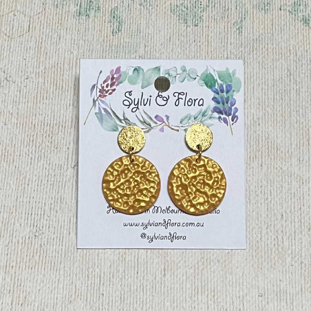 Handmade Textured Gold Earrings