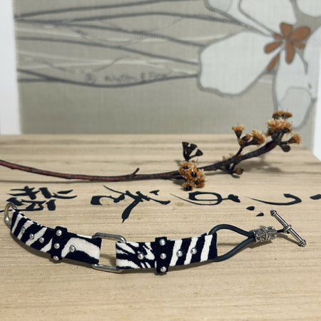 Funky stylish zebra print textile bracelet