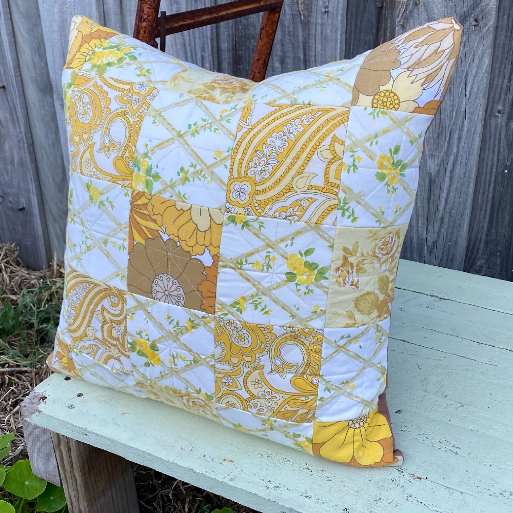 Retro Lemon Cushion Cover Vintage Design Handmade