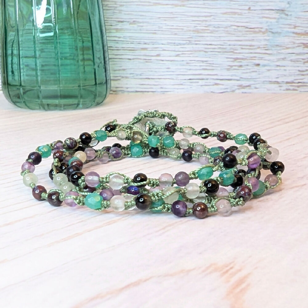 Gemstone bracelet | beaded bracelet | macrame bracelet