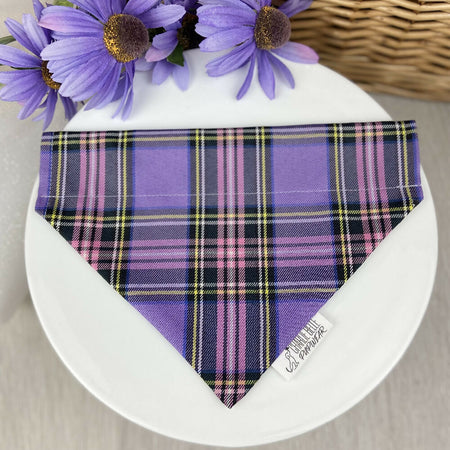 Purple Tartan Pet Bandana