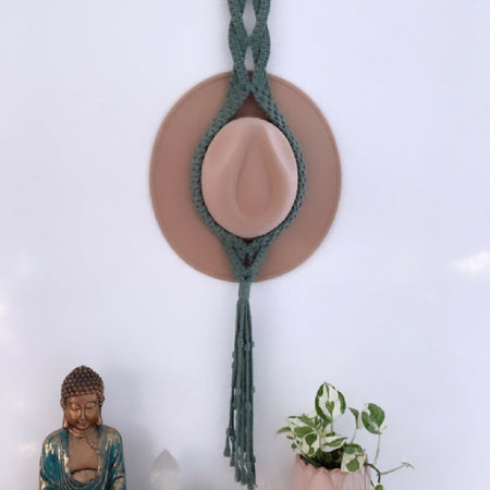 Macrame Single Hat Hanger Dark Sage