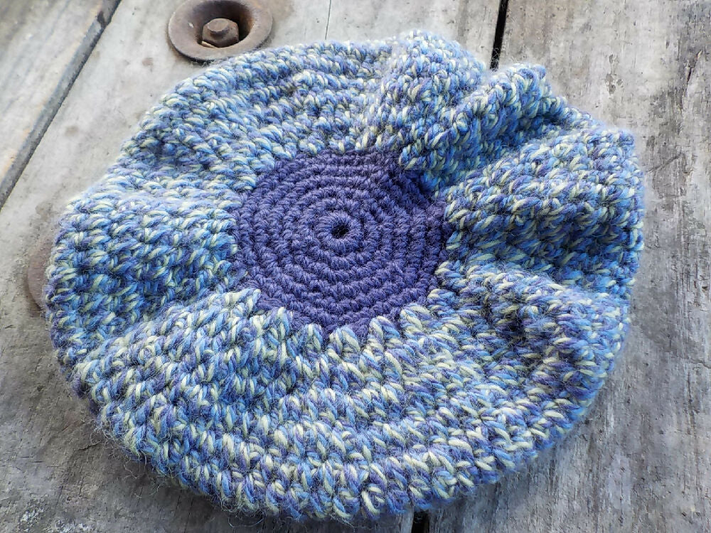 child's crocheted beret, pure wool ON SALE!!!