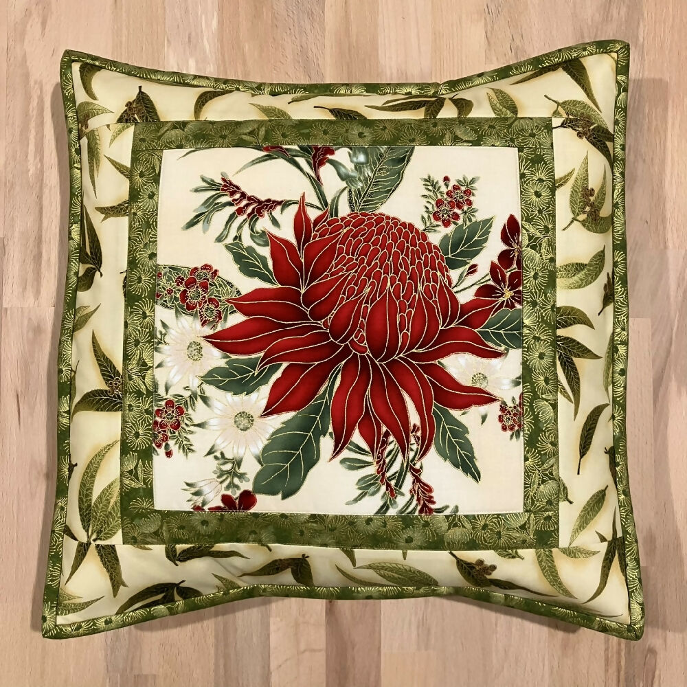 cushion cover handmade Australian native - waratah