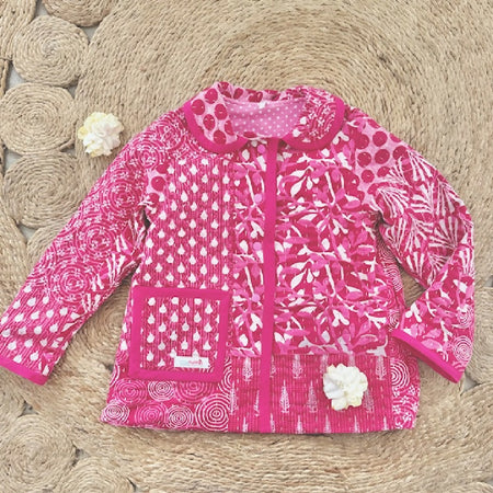 Girls Repurposed Cotton Quilt Jackets