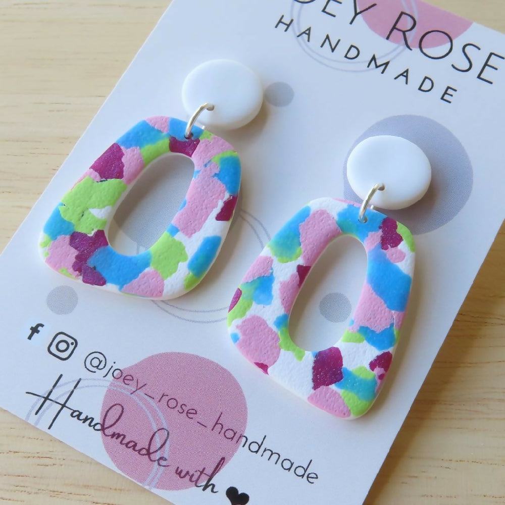 JULIET ~ Confetti Print ~ Polymer Clay Earrings