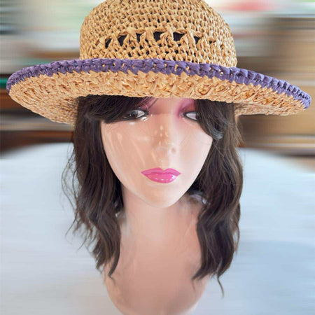 Handmade crochet Raffia Summer Hat