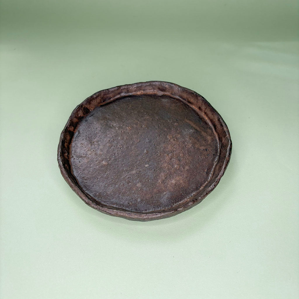 Ceramic orchid pot with ridges