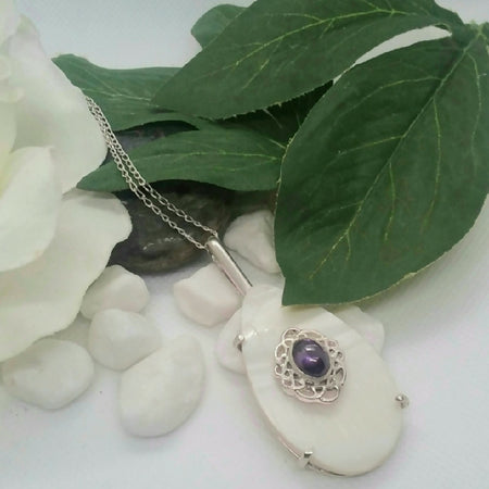 Sterling silver and mother of pearl pendant