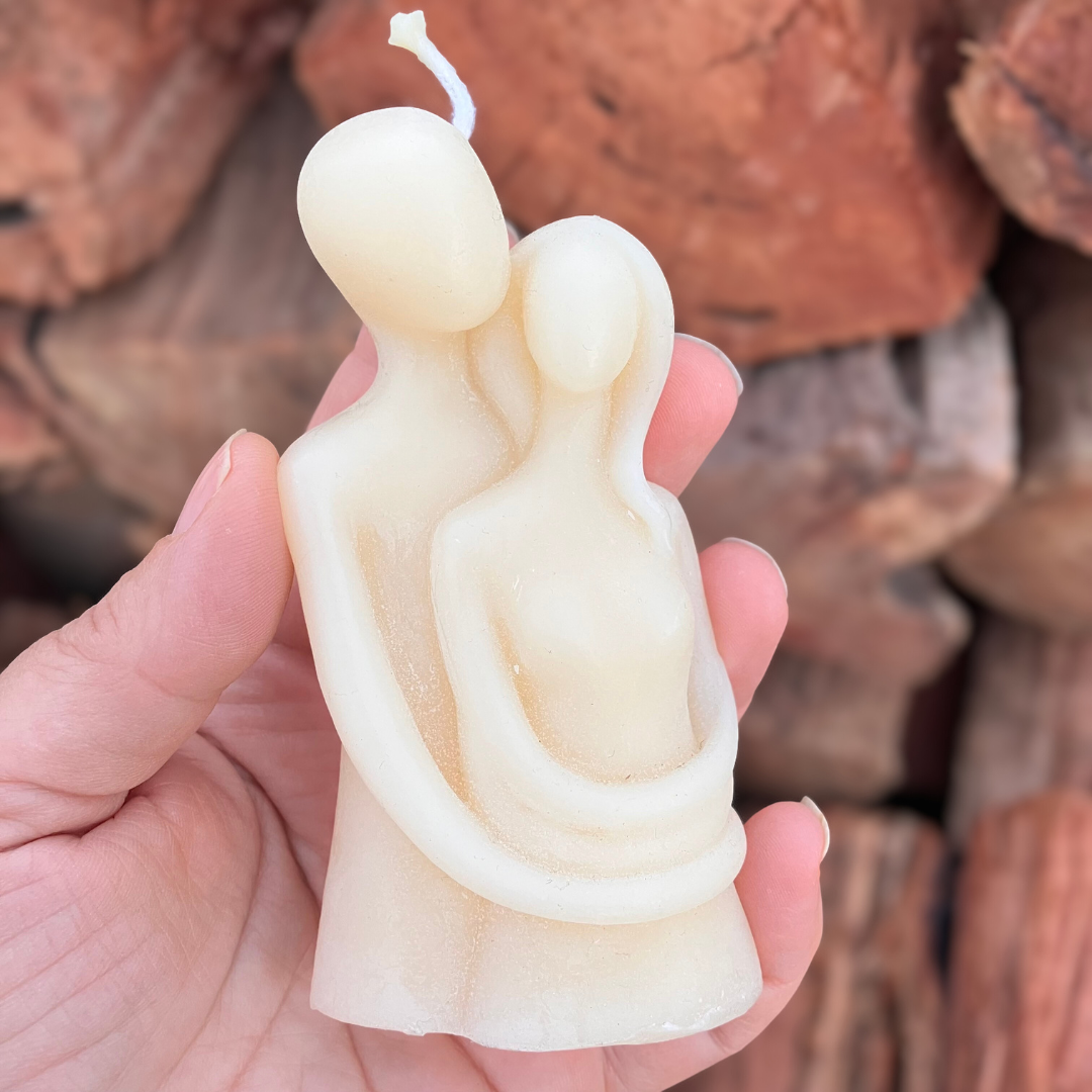 Lovers Embrace Romantic Couple Beeswax Candle | Wedding Gift