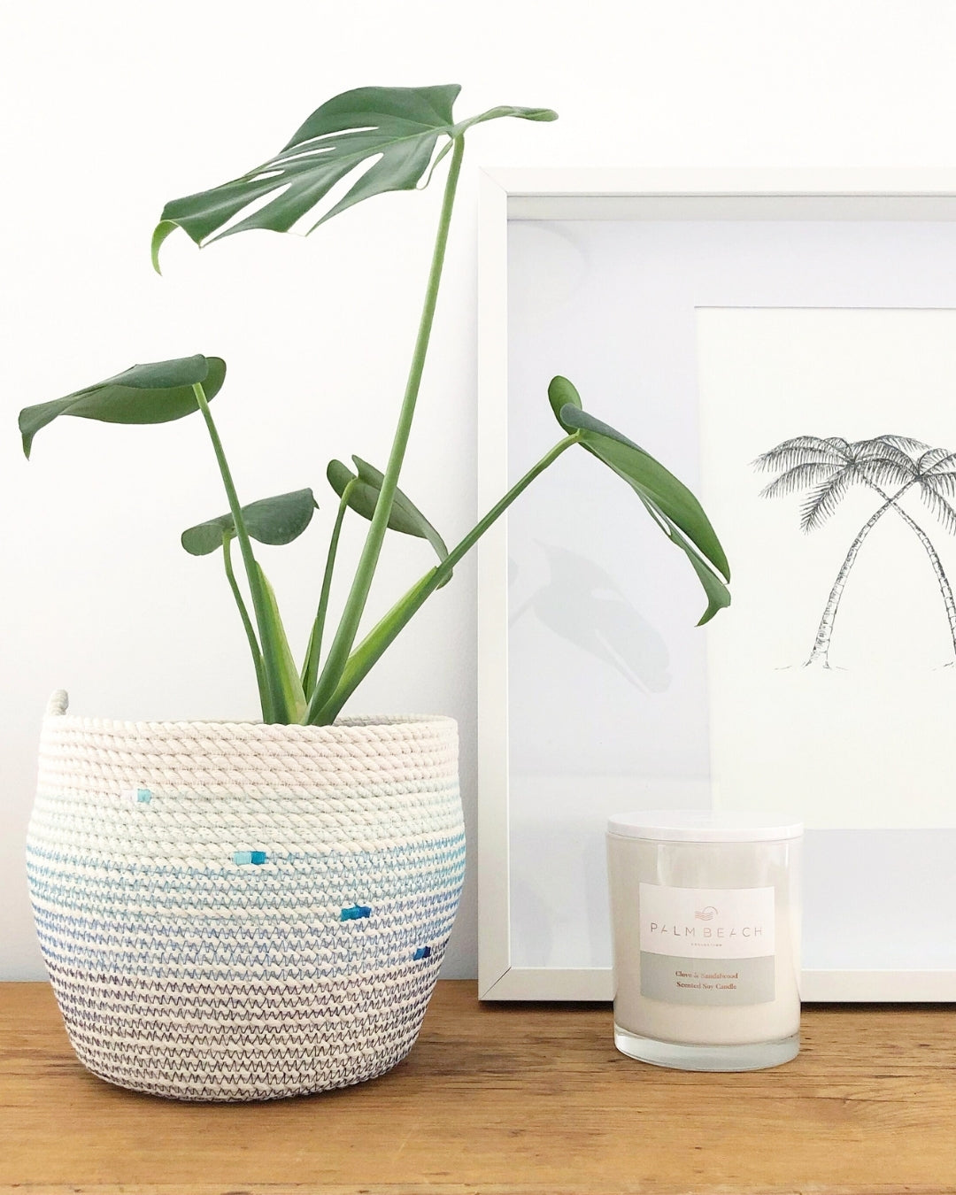 Cotton Rope Storage Basket - Blue Ombre