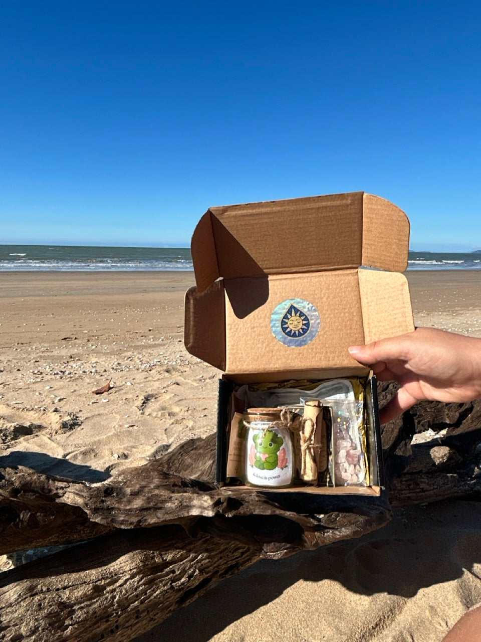 Heart Moss Moonling – Rose Quartz Crystal Moss Ball Pet for Love & Calm