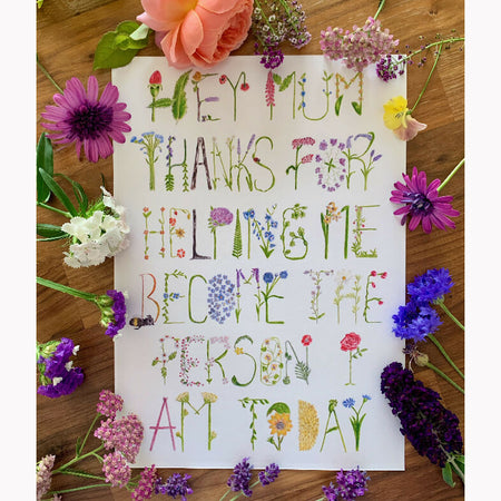 Thanks Mum Creative Hand-Lettered Art Print