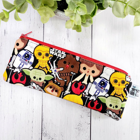 Slimline Pencil Case / Zip Pouch - Baby Star Wars or Dots (2 options)