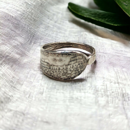 Vintage Sterling Silver Pikes Peak Souvenir Spoon ring