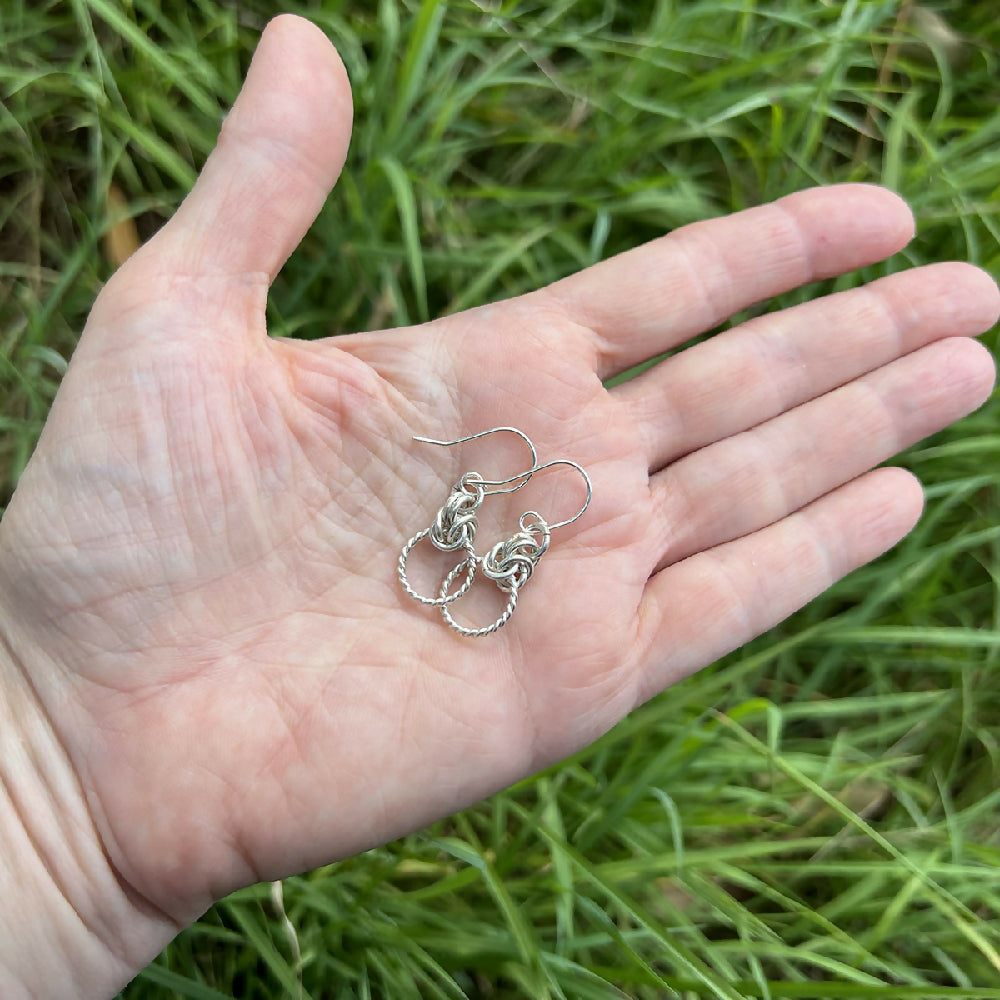 Sterling silver dangle chain earrings