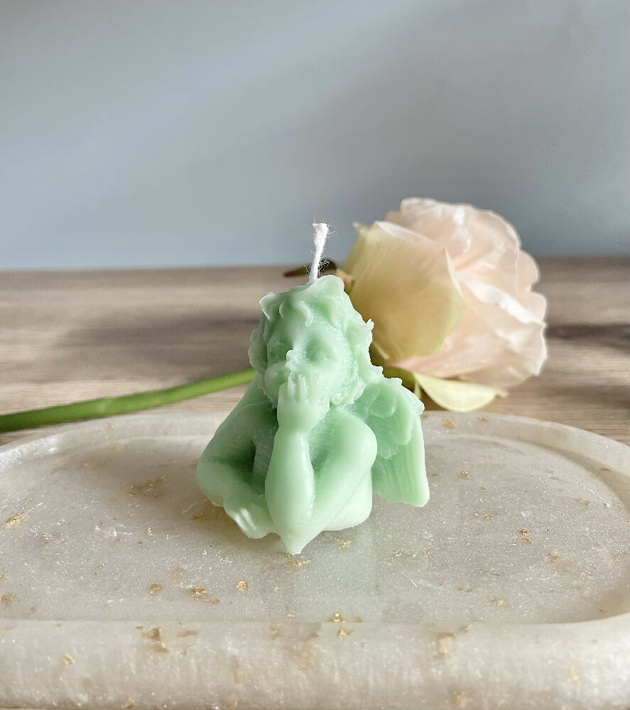 Small Cherub Pillar Candle