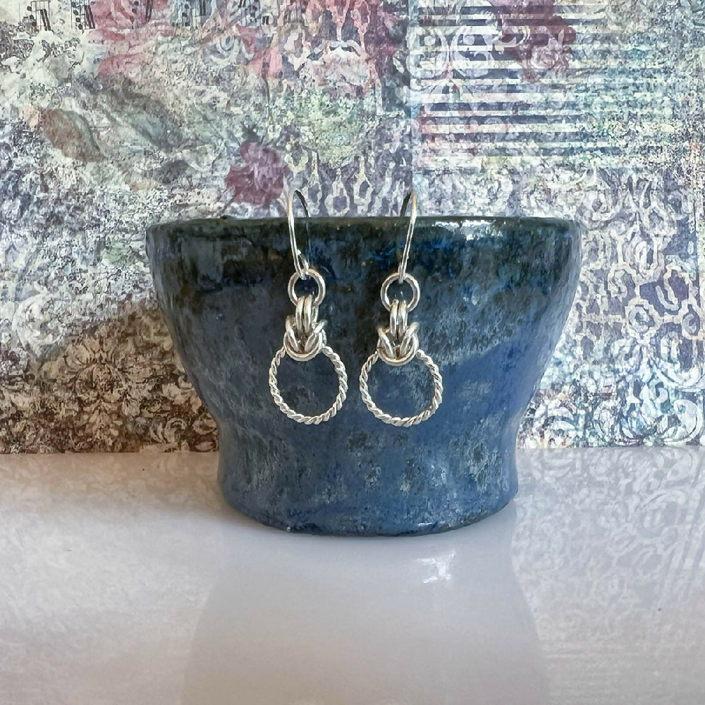 Sterling silver dangle chain earrings