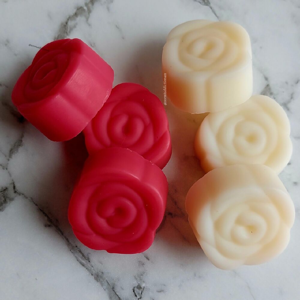 Scented Soy Wax Melts - 6 Mini Rose Shaped