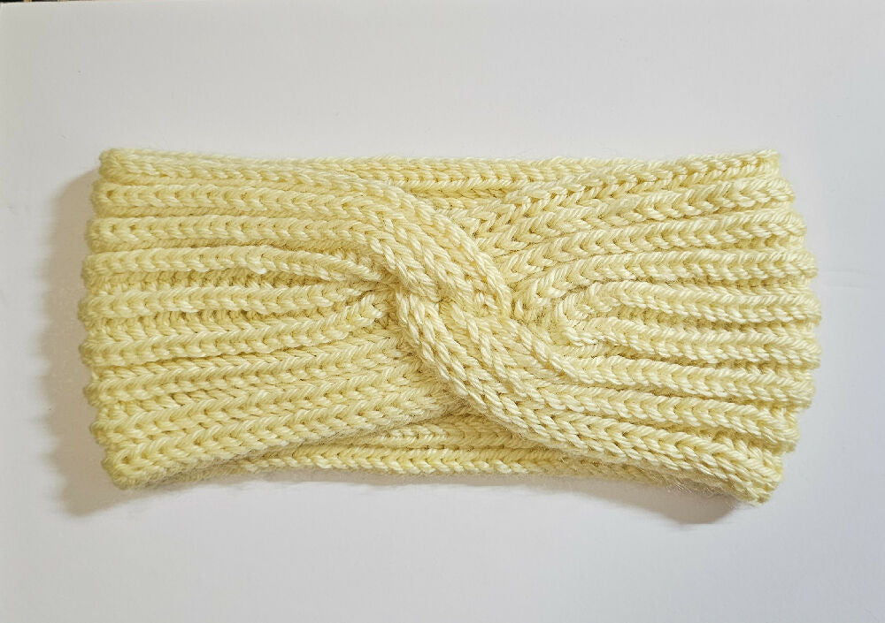 Handknit earwarmer, soft acrylic