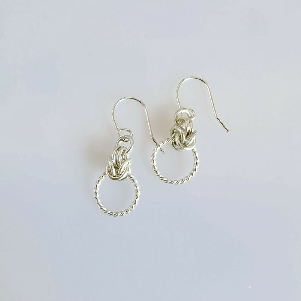 Sterling silver dangle chain earrings