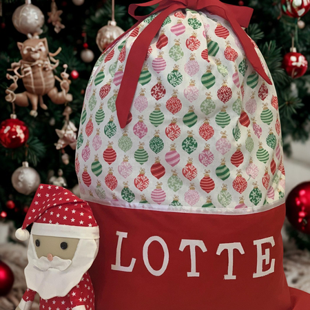 Personalised Christmas Sack - Baubles