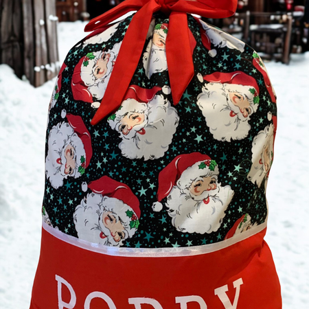 Personalised Christmas Sack - Vintage Santa Print