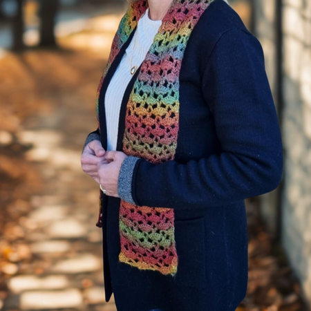 Lacy Scarf in Autumn Tones
