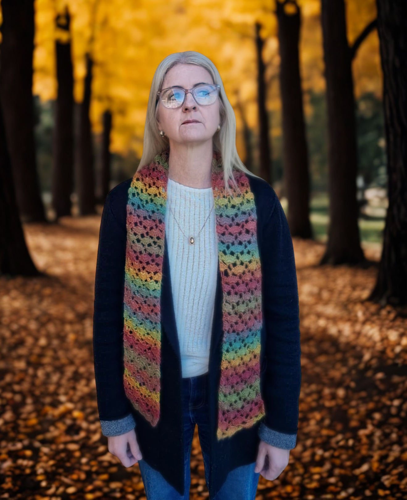 Lacy Scarf in Autumn Tones